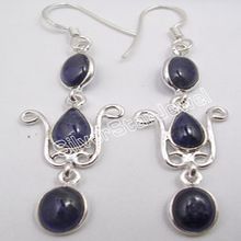 iolite gemstone partywear dangle supplier earring