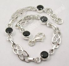 ROUND CUT BLACK ONYX MADE Cast Hand Bracelet