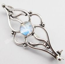 ROUND RAINBOW MOONSTONE HANDWORK BROACH