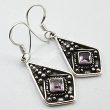 SQUARE AMETHYST TIBETAN Earrings