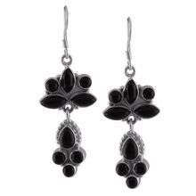 Black onyx designer sterling silver dangle earring