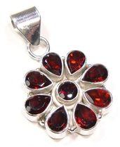 Floral Shaped Garnet Pendant