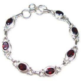 Genuine Garnet Gemstone Bracelet