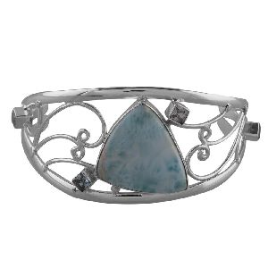 Larimar Gemstone Cuff Bracelets