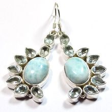 Larimar Gemstone Silver Earring