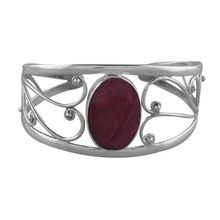 Red Ruby Sterling Silver Cuff Bracelet