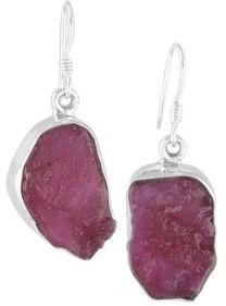 Ruby Rough Gemstone Earring