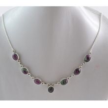 Ruby Zoisite Silver Necklace