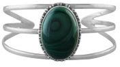 silver malachite gemstone bracelet