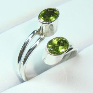 Silver Peridot Stone Ring