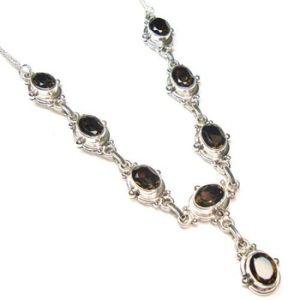 Silver Smoky Quartz Necklace