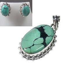 tibet turquoise Pendant Earring