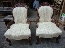 Pair Victorian Chair Upholstered
