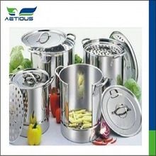 Stainless Steel Heating Cooking Pot With Glass Lid