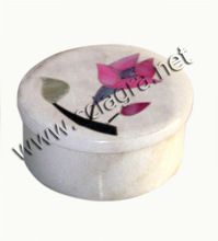 Alabaster Inlay Trinket Box