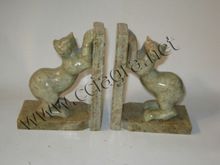 Soapstone Cat Bookend