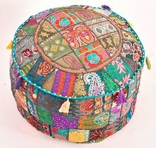 Cotton Embroidery Pouf