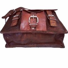 Leather sling laptop bag
