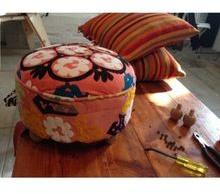 Suzani Embroidery Pouf
