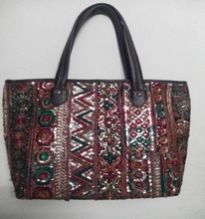 GUJRATI ZARI WORK PATCHES TOTE BAG