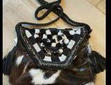 LEATHER FUR SLING BAG