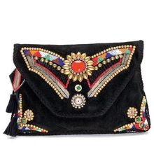 SEQUINSE LEATHER BOHO CLUTCH BAG