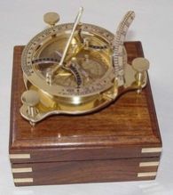 Antique Brass Sundial Compass