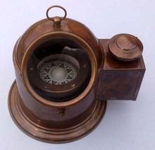 Brass Helmet Compass with Lamp