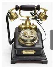 Old-fashioned office Decorative Desk Wooden Telephone,