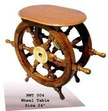 Rosewood Made Ship Wheel Table