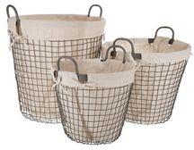 BURLAP WIRE FRENCH BASKETS