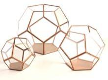 GEOMETRIC DESIGN GLOBE TERRARIUM ROSE GOLD