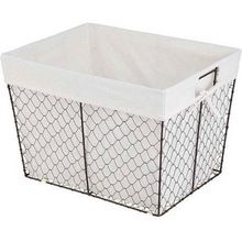 IRON WIRE BASKET WITH COTTON LINER