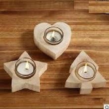 WOODEN CHURCH CANDLE VOTIVE