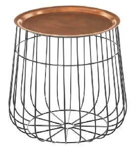 Modern Design With Copper Top Round Wire Coffee Table