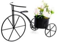 Antique black garden bicycle planter