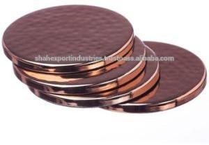 copper plated coaster plate Round set