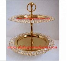 crystal beaded border cake stand