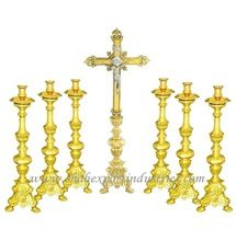 gold plated baroque church candle holder
