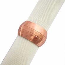 Napkin holder copper hammered gold napkin ring