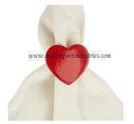 Red Coated Heart Napkin Ring