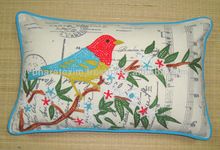 Crewel Embroidered Cushion Cover