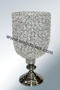 Metal crystal vase