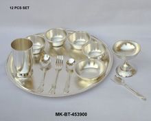 Silver Finish Brass Dinner Set