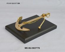 Brass Ship Anchor Memento On MDF Base