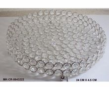 Crystal Diamond Decorative Round Tray