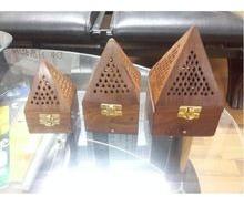 Pyramid Design Wood Incense Holder