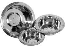 Stainless Steel wide rim embossed pet bowls