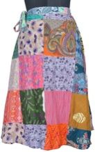 Cotton Patchwork Wrap Skirt