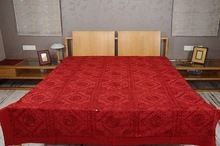 Embroidery and Mirror Work Bed Sheet King Size Bed